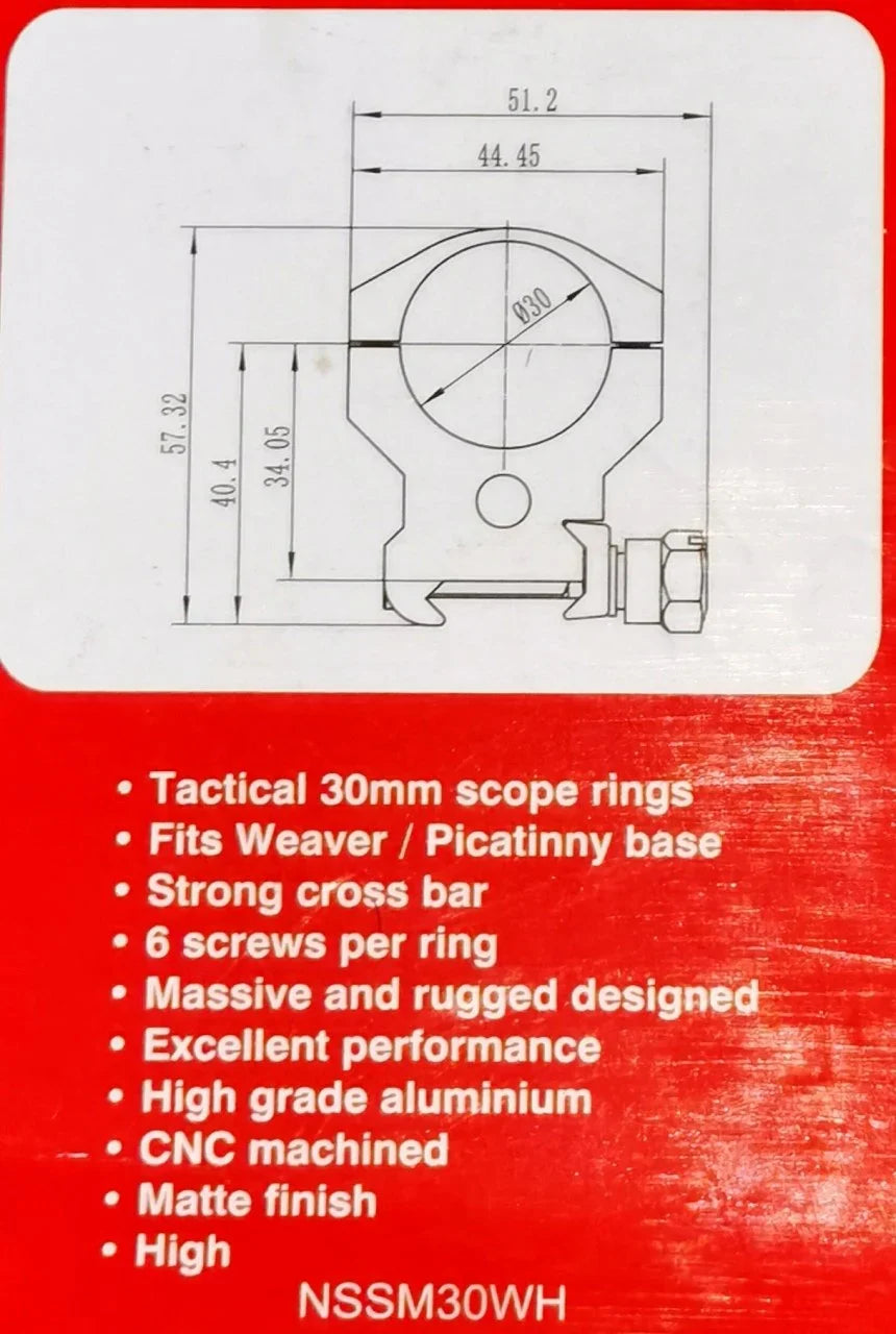 NIKKO STIRLING TAC-LOK RINGS, 30MM HIGH PICATINNY - Tophatter's Army Deals OPTICS & SCOPES - Tophatter Daily Deals