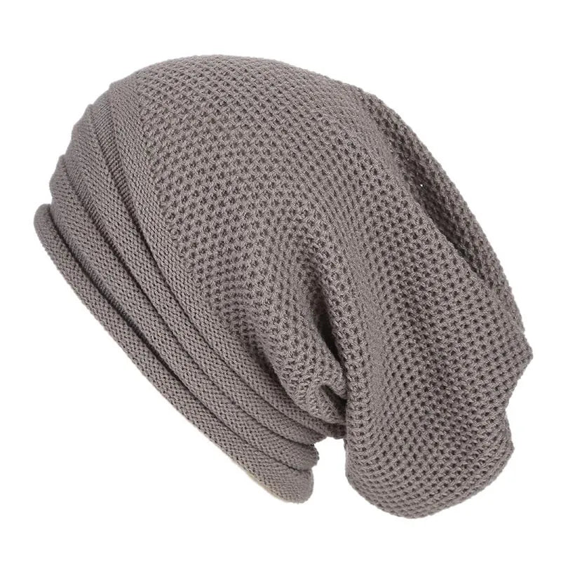 Oversized Women's Knitted Beanie - Slouchy Wool Winter Light gray - Tophatter Daily Deals