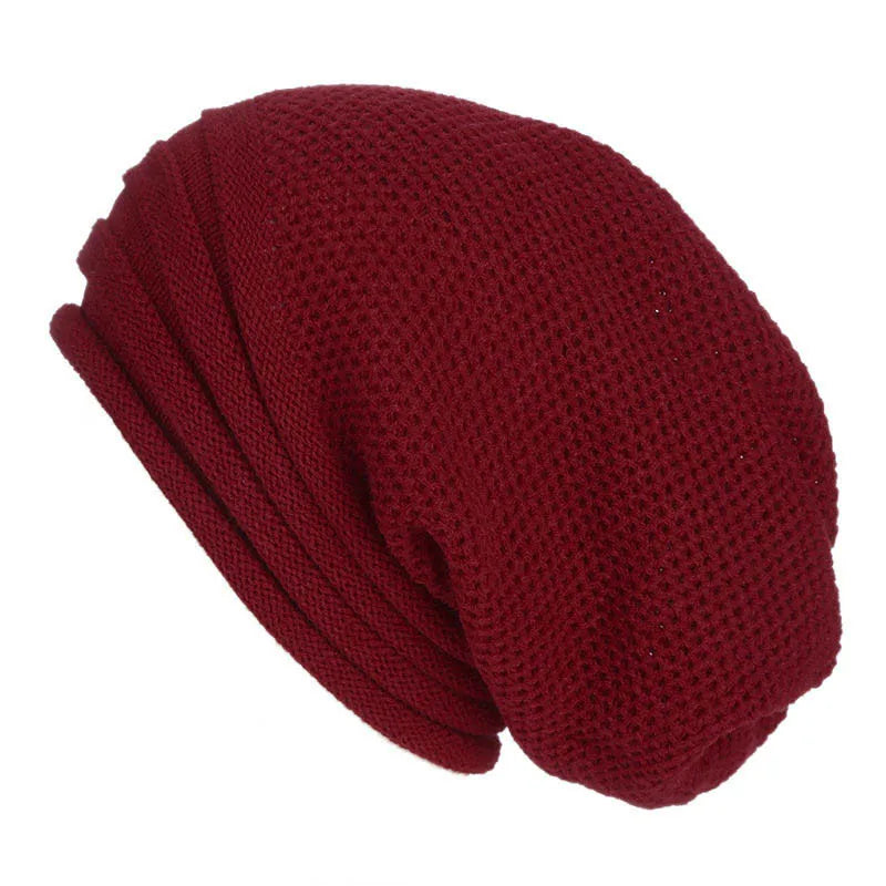 Oversized Women's Knitted Beanie - Slouchy Wool Winter Rood - Tophatter Daily Deals