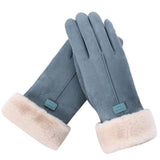Warm Cozy Womens Gloves - Five-Finger Suede Fleece Winter - Tophatter Daily Deals