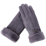 Warm Cozy Womens Gloves - Five-Finger Suede Fleece Winter - Tophatter Daily Deals