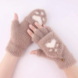 Soft Women’s Fingerless Mittens - Minky Foldover, Winter - Tophatter Daily Deals