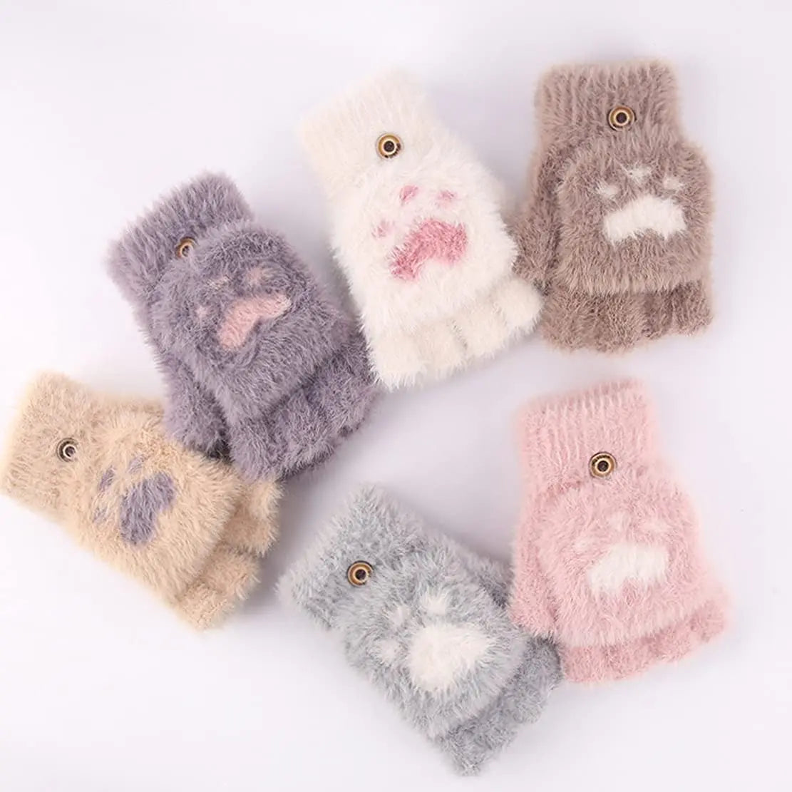 Soft Women’s Fingerless Mittens - Minky Foldover, Winter - Tophatter Daily Deals