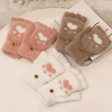 Soft Women’s Fingerless Mittens - Minky Foldover, Winter - Tophatter Daily Deals