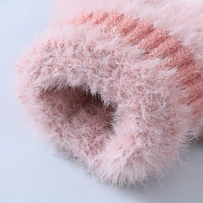 Soft Women’s Fingerless Mittens - Minky Foldover, Winter - Tophatter Daily Deals