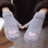 Soft Women’s Fingerless Mittens - Minky Foldover, Winter - Tophatter Daily Deals