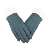 Windproof Womens Gloves - Touchscreen Faux Suede, Winter Blue - Tophatter Daily Deals