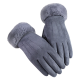 Windproof Womens Gloves - Touchscreen Faux Suede, Winter Gray - Tophatter Daily Deals