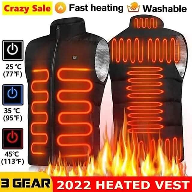 Nine Districts Intelligent Heating Vest Electric Heating Men's Outerwear - Tophatter Daily Deals