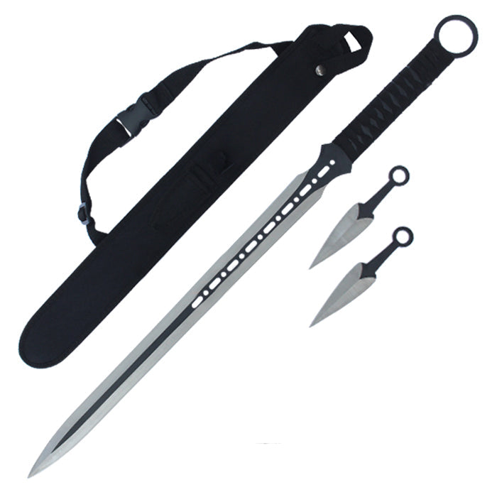 Fire and Steel - Beginner's Ninjato with Throwing Knife Set (Battle Ready) Fire and Steel Exclusive - Tophatter Daily Deals