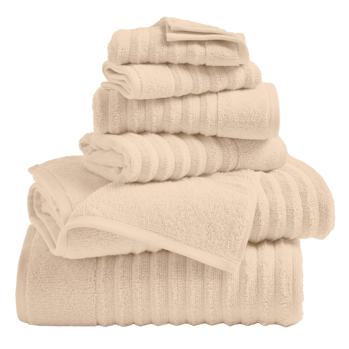 Luxury Combed Cotton Bath Towel Set - Karina Collection 6 Piece Set Dune Bath - Tophatter Daily Deals