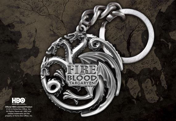 Game Of Thrones - Targaryen Sigil Keychain (Gun Metal) Keyring - Tophatter Daily Deals