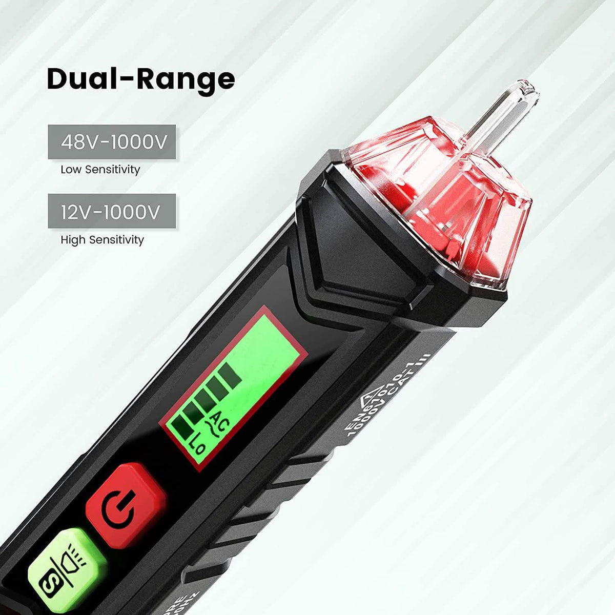 Non-Contact Voltage Tester with Dual Range AC 12V-1000V/48V-1000V Home Improvement - Tophatter Daily Deals