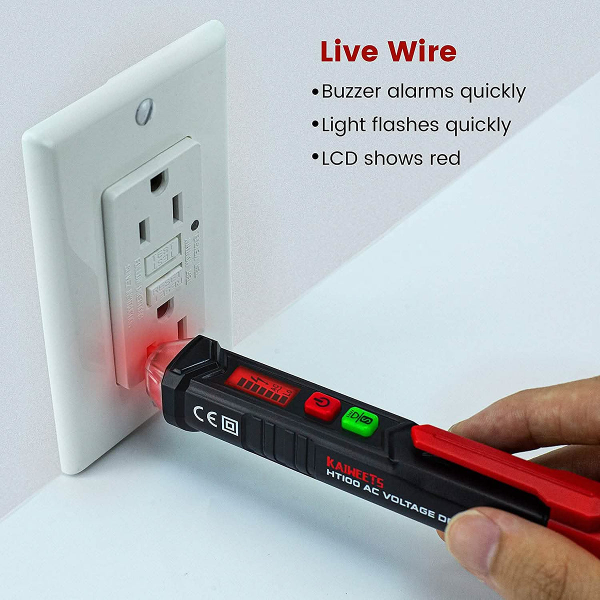 Non-Contact Voltage Tester with Dual Range AC 12V-1000V/48V-1000V Home Improvement - Tophatter Daily Deals
