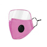 Non-Medical Protective Face Mask with Eye Shield Pink With Valve Face Masks & PPE - Tophatter Daily Deals