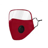 Non-Medical Protective Face Mask with Eye Shield Red With Valve Face Masks & PPE - Tophatter Daily Deals