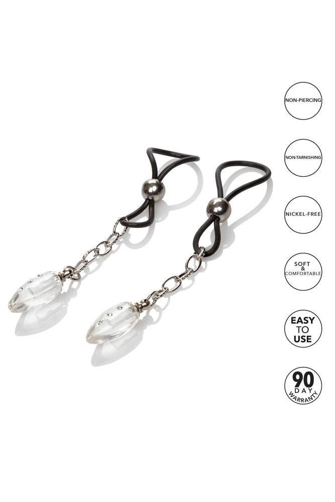 Cal Exotics - Nipple Play - Non-Piercing Nipple Jewelry - Crystal Teardrop BDSM - Tophatter Daily Deals