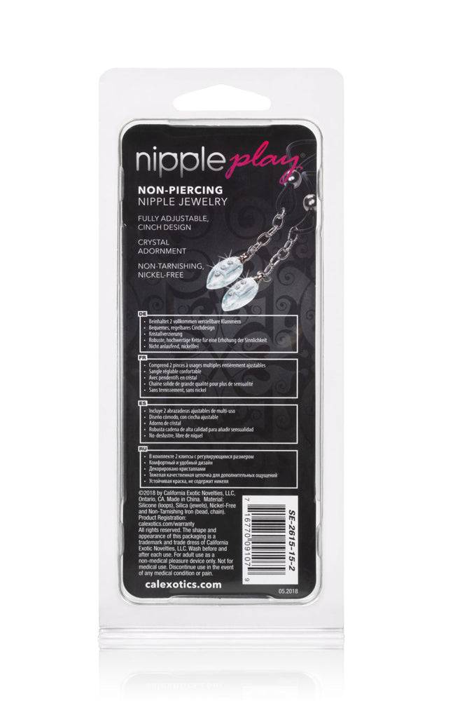 Cal Exotics - Nipple Play - Non-Piercing Nipple Jewelry - Crystal Teardrop BDSM - Tophatter Daily Deals