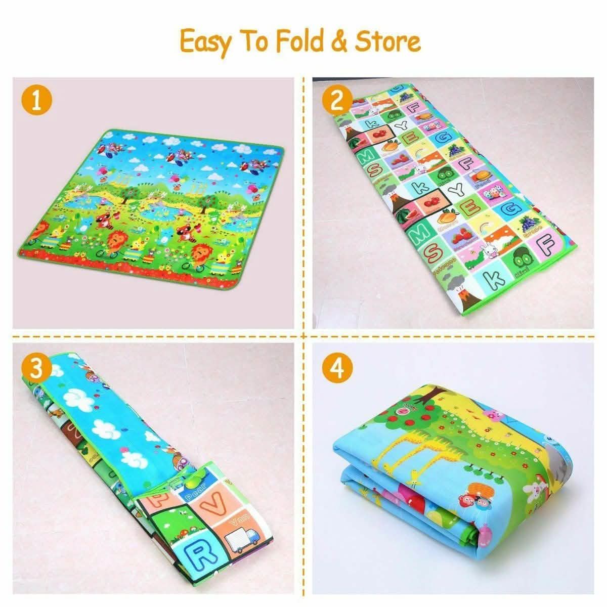 Non-Slip 2 Sides Foldable Soft Foam Kids Play Mat Toys & Games - Tophatter Daily Deals