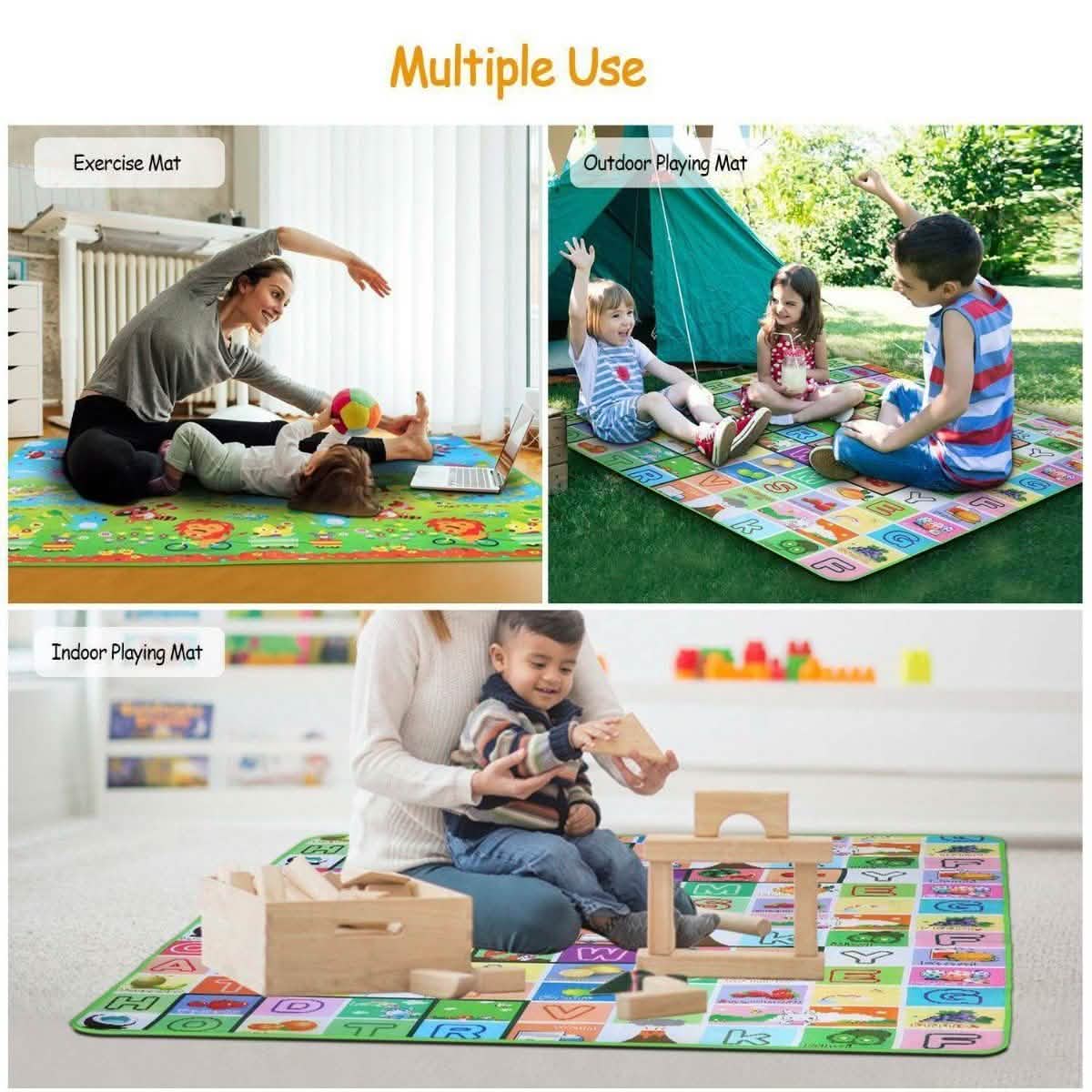 Non-Slip 2 Sides Foldable Soft Foam Kids Play Mat Toys & Games - Tophatter Daily Deals