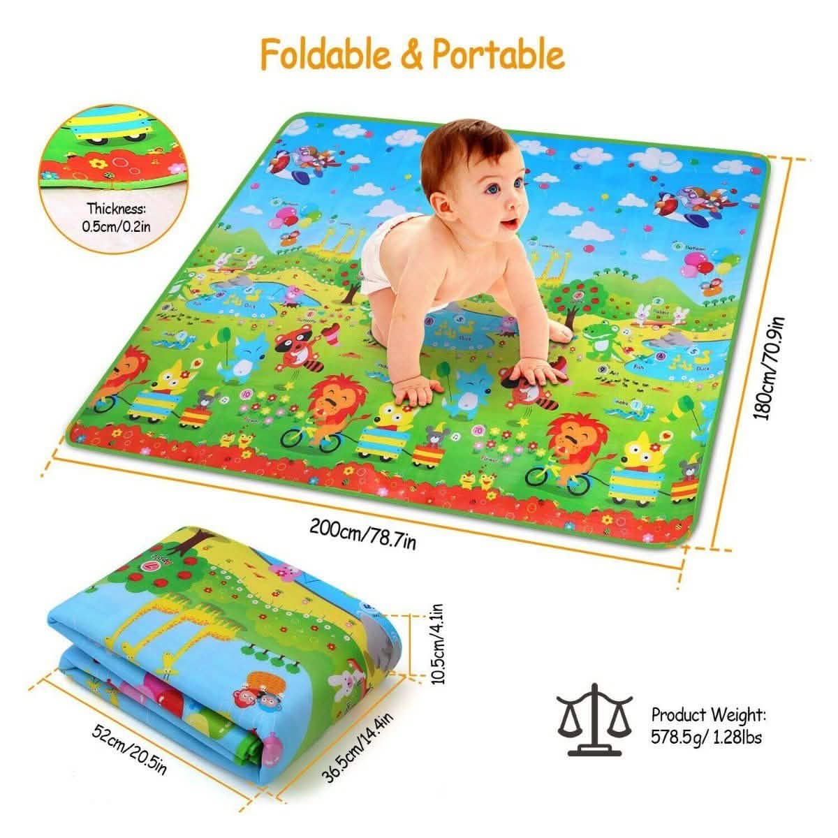 Non-Slip 2 Sides Foldable Soft Foam Kids Play Mat Toys & Games - Tophatter Daily Deals