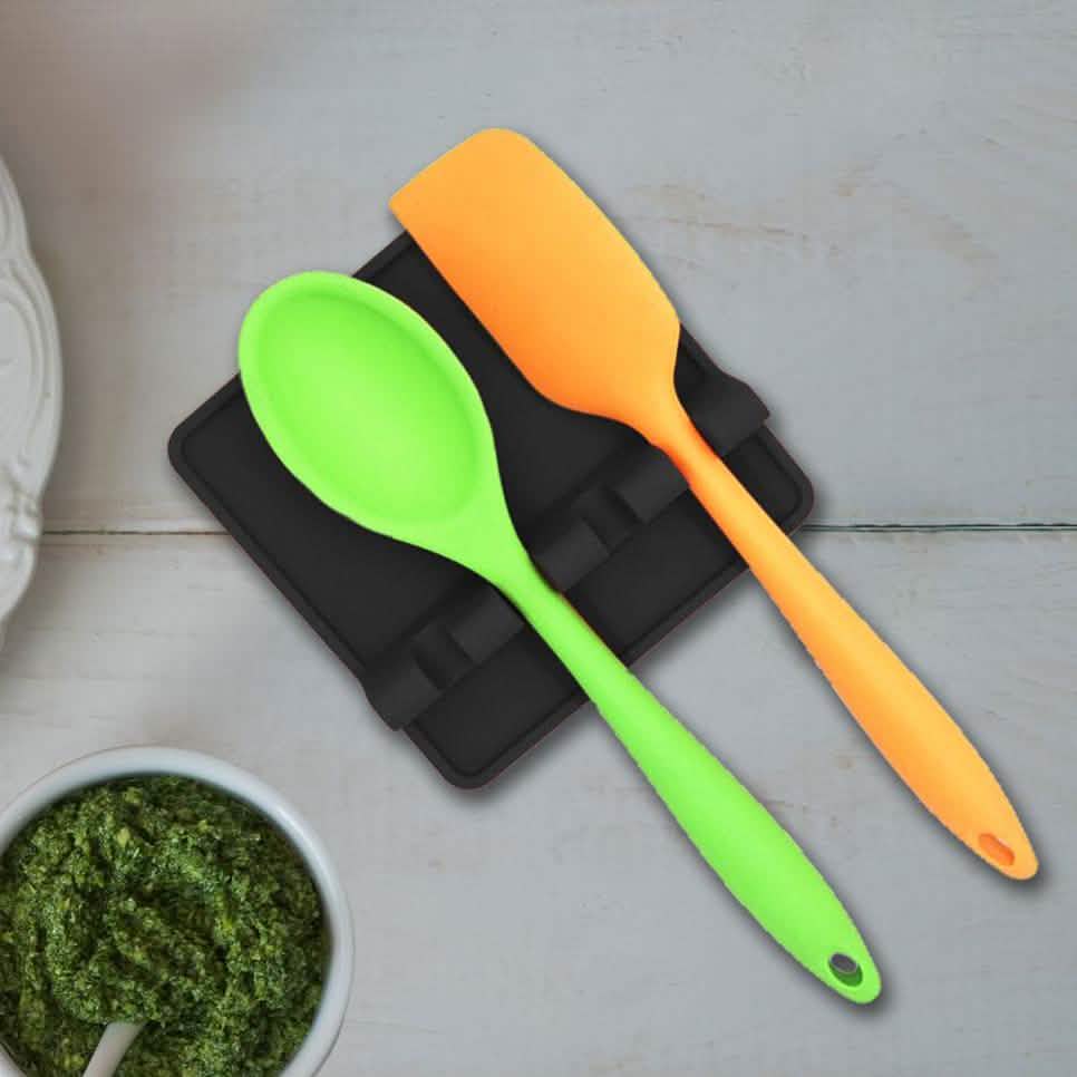 Non-Slip Heat Resistant Silicone Multiple Utensil Rest with Drip Pad Kitchen Tools & Gadgets - Tophatter Daily Deals