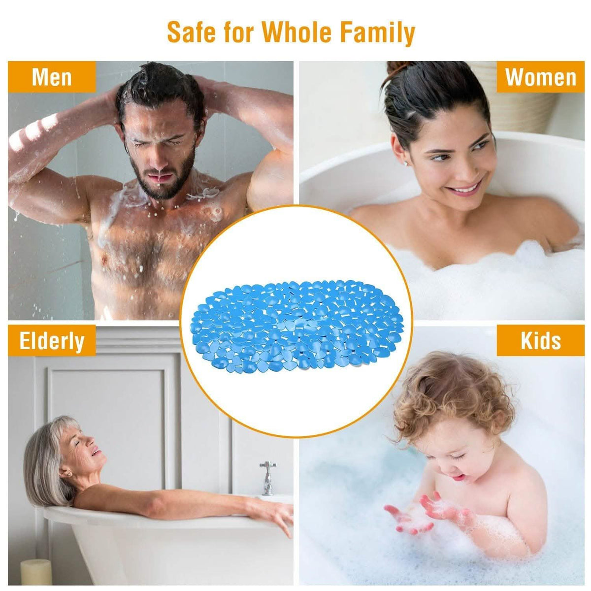 Non-Slip Massage Pebble Bath Mat Bath - Tophatter Daily Deals