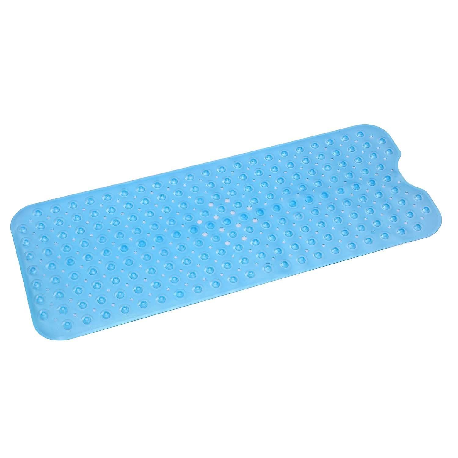 Non Slip Shower Mat Massage Anti-Bacterial with Suction Cups Blue Bath - Tophatter Daily Deals