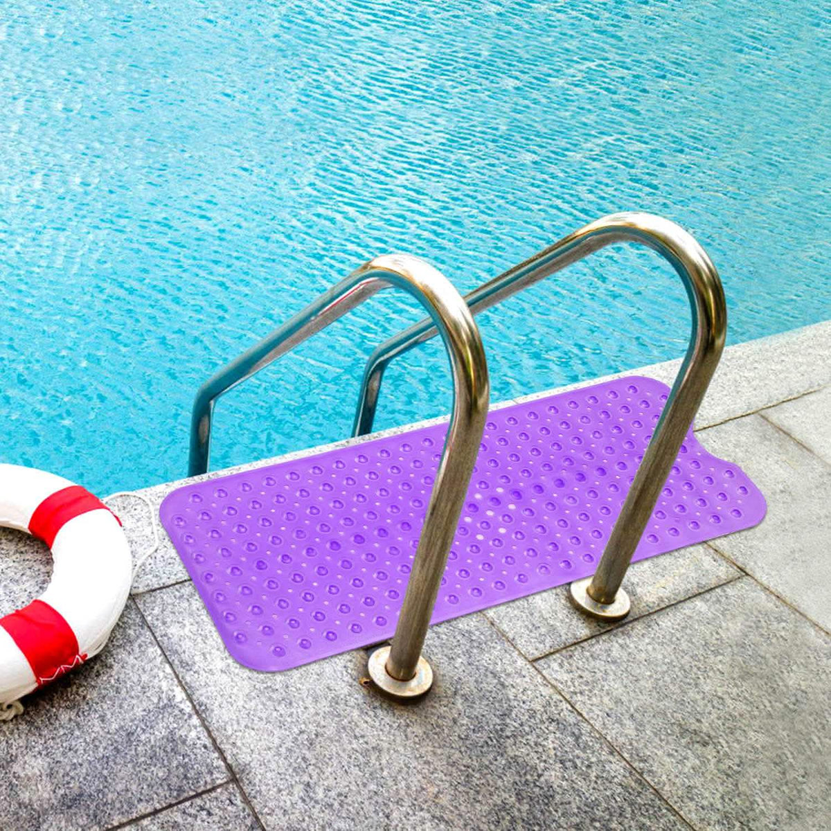 Non Slip Shower Mat Massage Anti-Bacterial with Suction Cups Bath - Tophatter Daily Deals