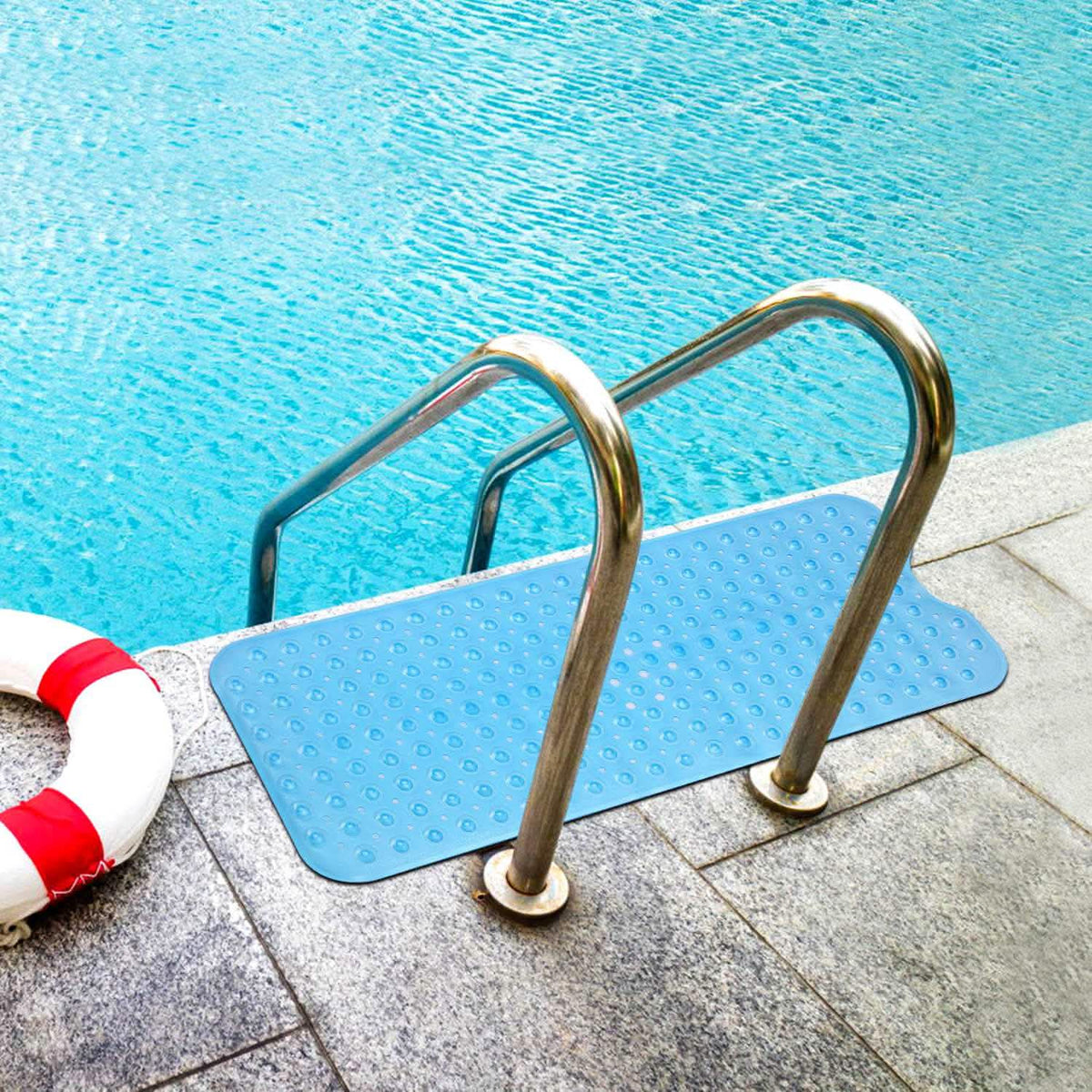Non Slip Shower Mat Massage Anti-Bacterial with Suction Cups Bath - Tophatter Daily Deals
