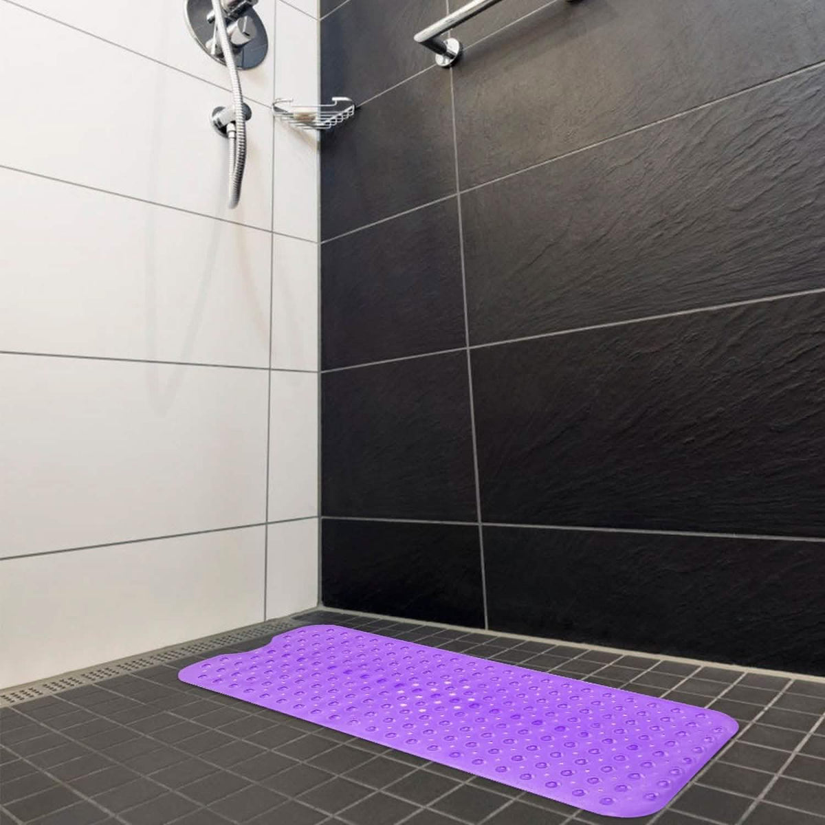 Non Slip Shower Mat Massage Anti-Bacterial with Suction Cups Bath - Tophatter Daily Deals
