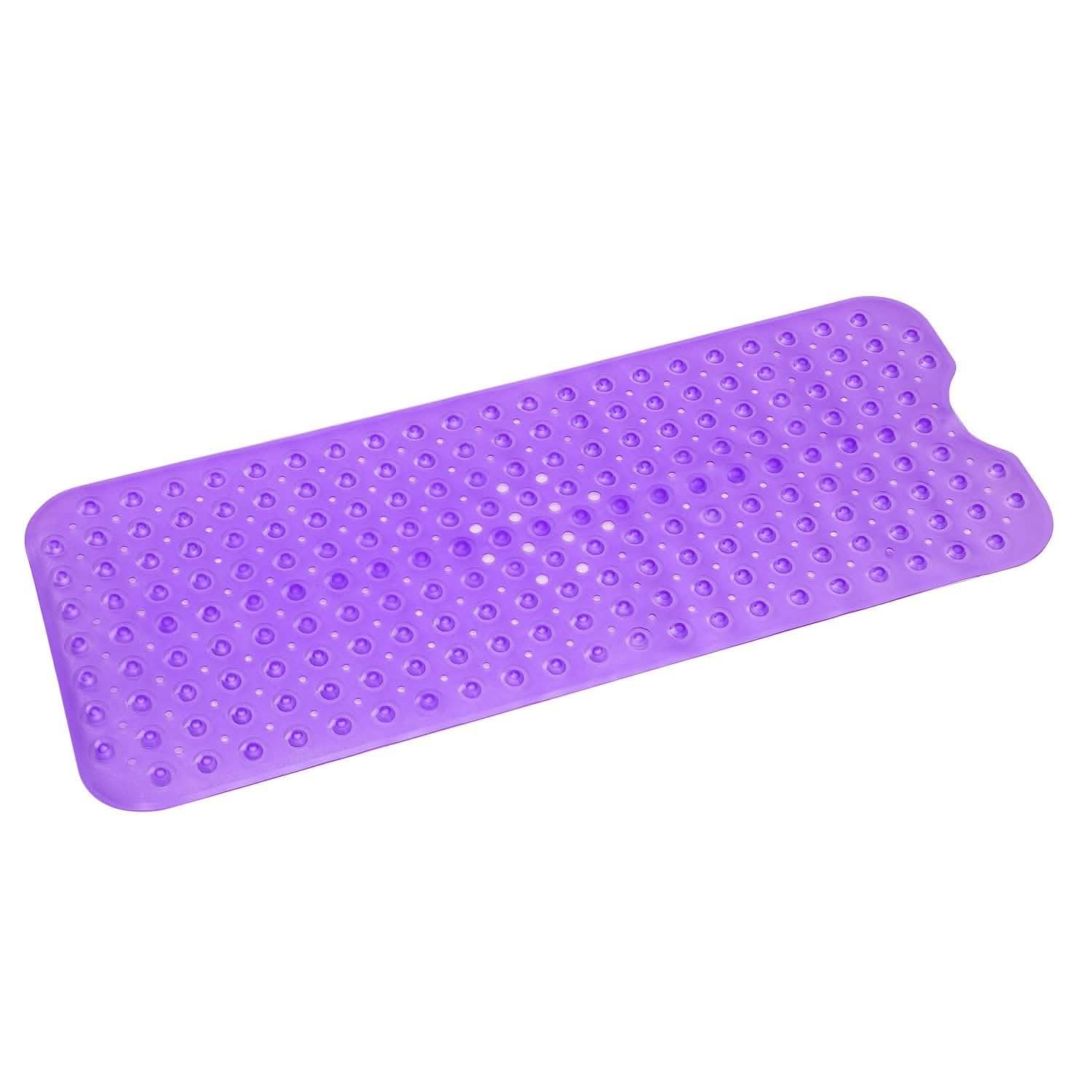 Non Slip Shower Mat Massage Anti-Bacterial with Suction Cups Purple Bath - Tophatter Daily Deals