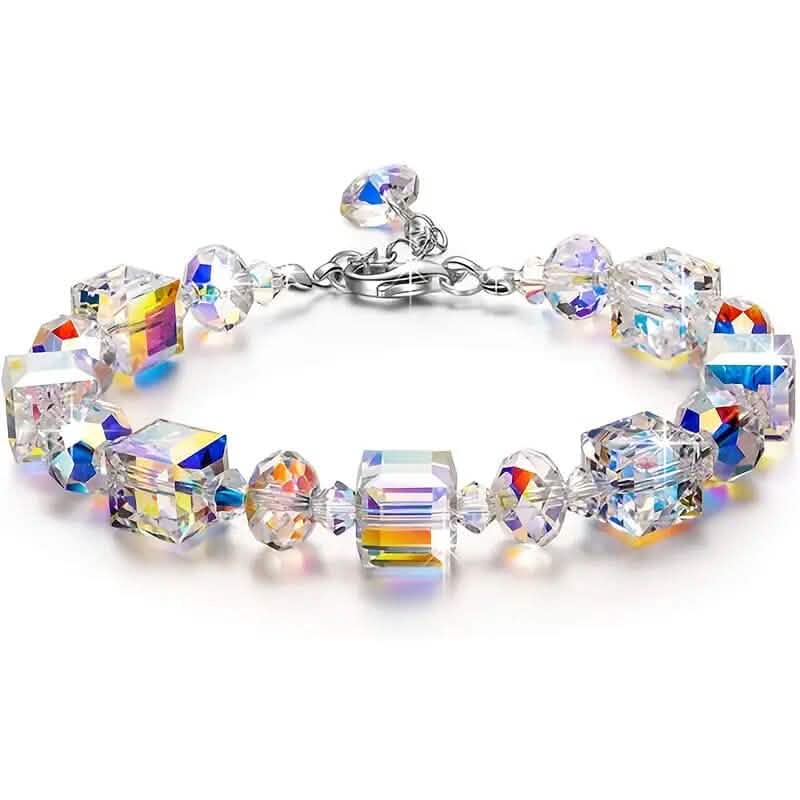 Northern Lights Artificial Crystal Bracelet 7"+ 2" Extension Chain Bracelets - Tophatter Daily Deals