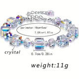 Northern Lights Artificial Crystal Bracelet 7"+ 2" Extension Chain Bracelets - Tophatter Daily Deals
