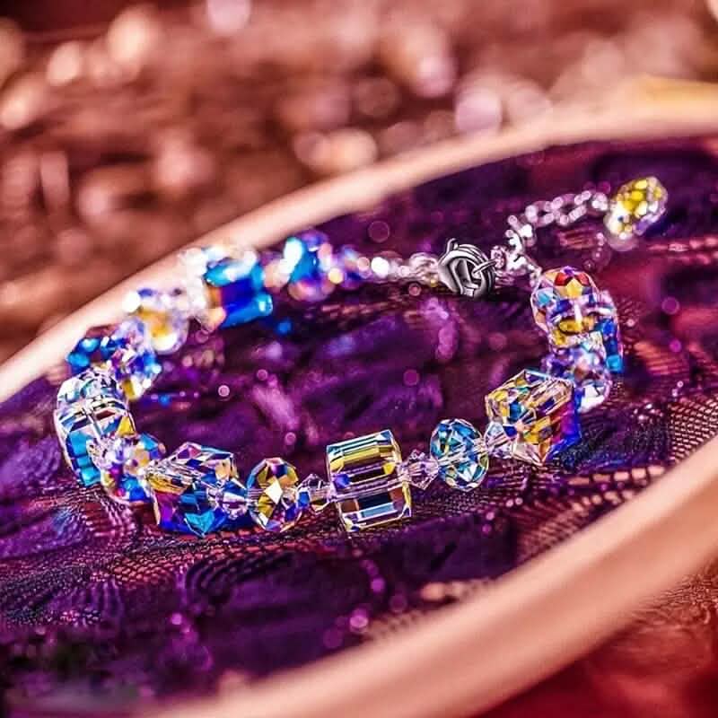 Northern Lights Artificial Crystal Bracelet 7"+ 2" Extension Chain Bracelets - Tophatter Daily Deals