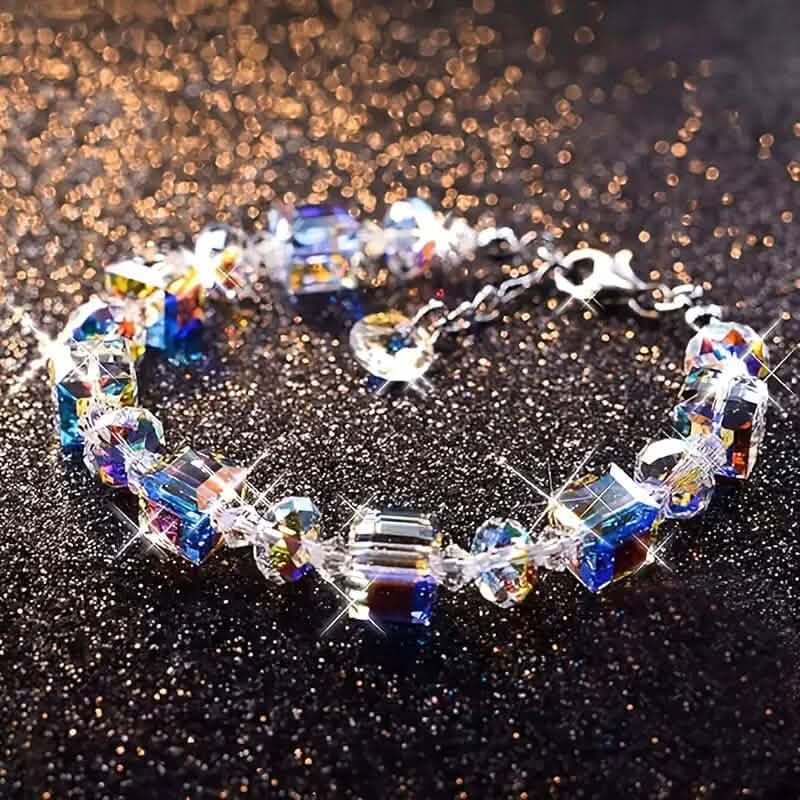 Northern Lights Artificial Crystal Bracelet 7"+ 2" Extension Chain Bracelets - Tophatter Daily Deals