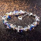 Northern Lights Artificial Crystal Bracelet 7"+ 2" Extension Chain Bracelets - Tophatter Daily Deals