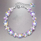 Northern Lights Artificial Crystal Bracelet 7"+ 2" Extension Chain Bracelets - Tophatter Daily Deals