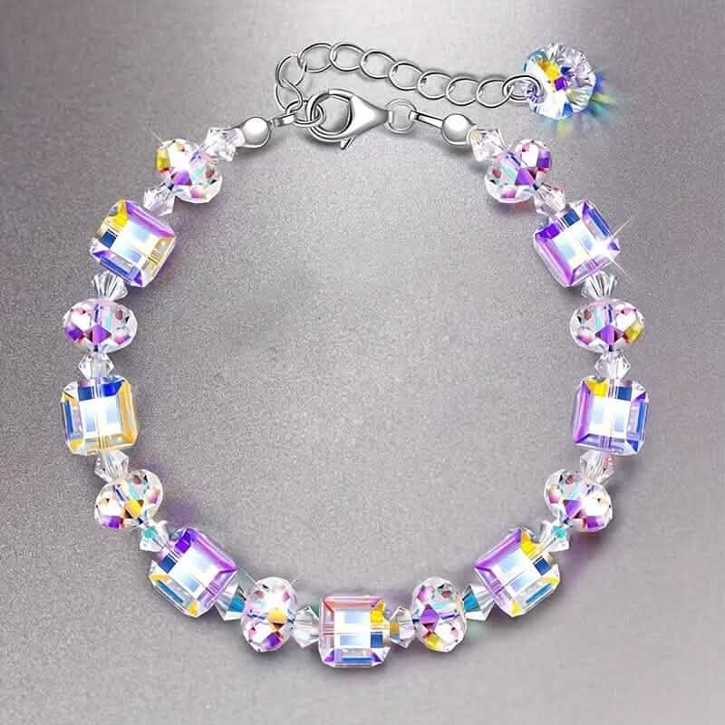 Northern Lights Artificial Crystal Bracelet 7"+ 2" Extension Chain Bracelets - Tophatter Daily Deals
