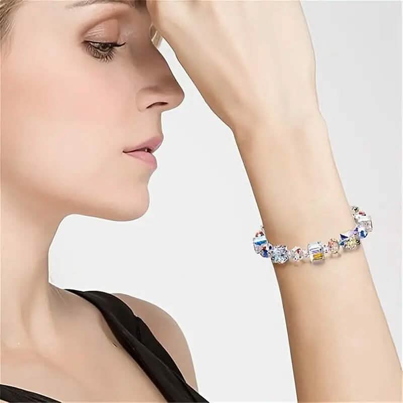 Northern Lights Artificial Crystal Bracelet 7"+ 2" Extension Chain Bracelets - Tophatter Daily Deals