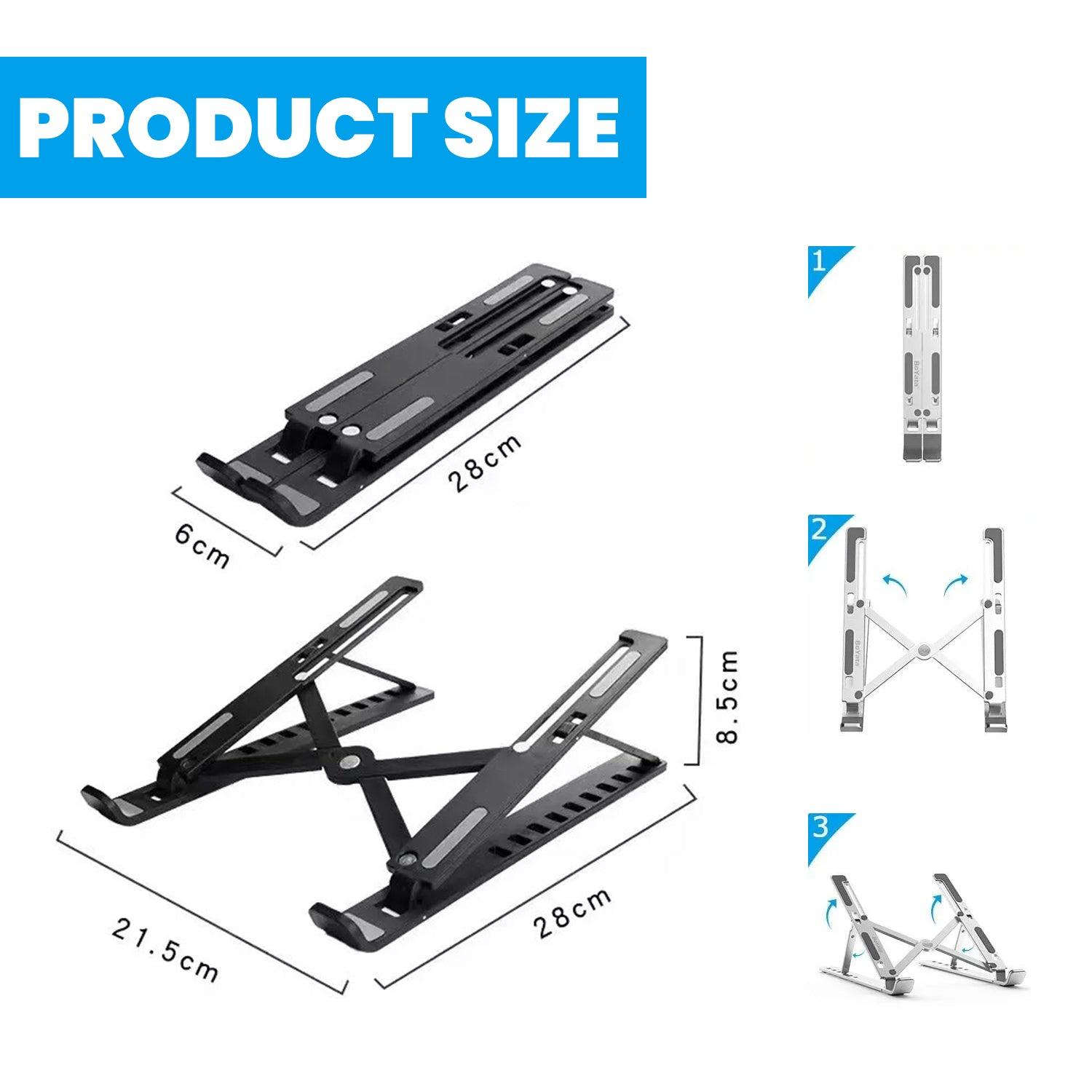 Adjustable Laptop Stand - Laptop Stand Folding Portable Tablet Desktop Holder Office Support UK Accessories - Tophatter Daily Deals