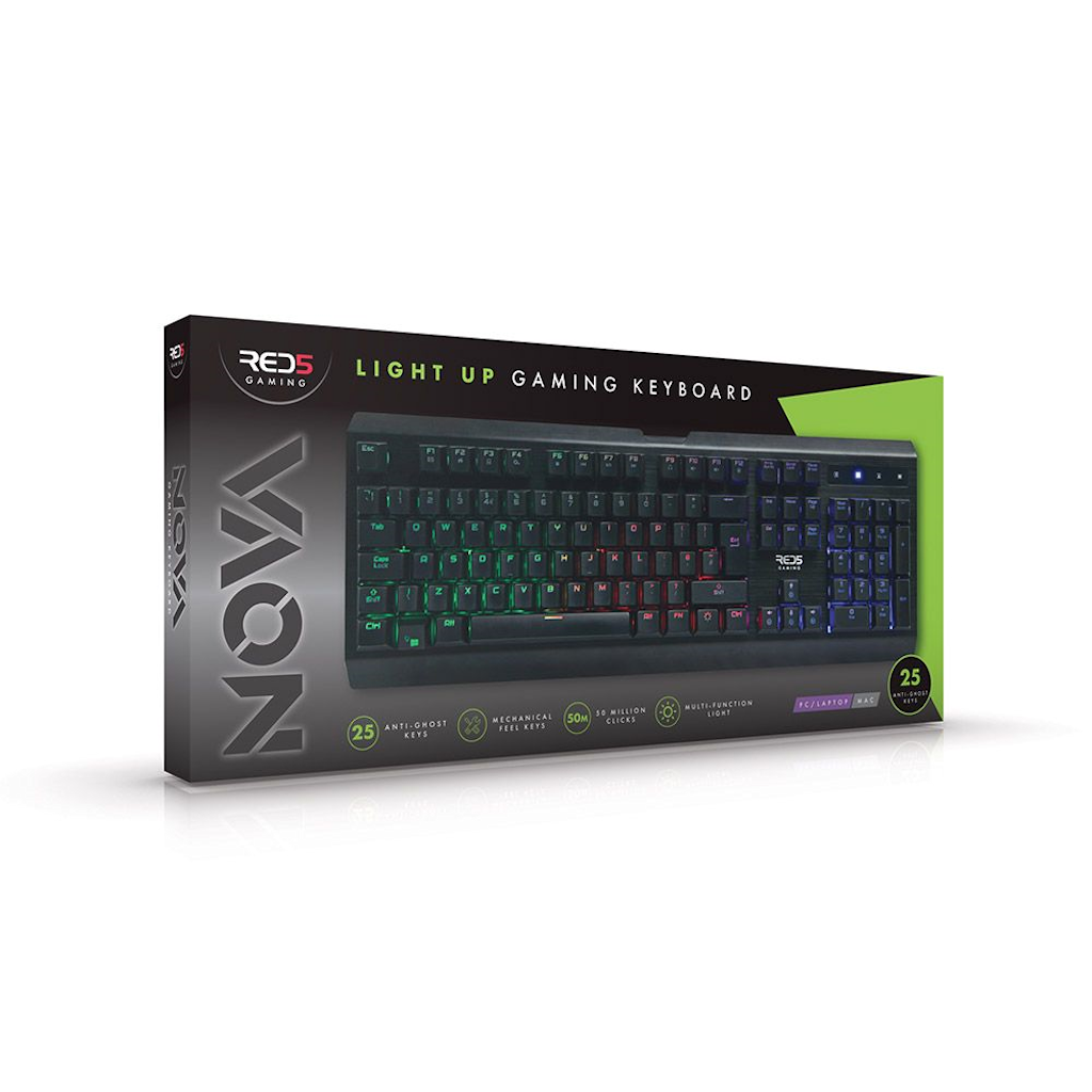 Nova Light Up Gaming Keyboard Games - Tophatter Daily Deals