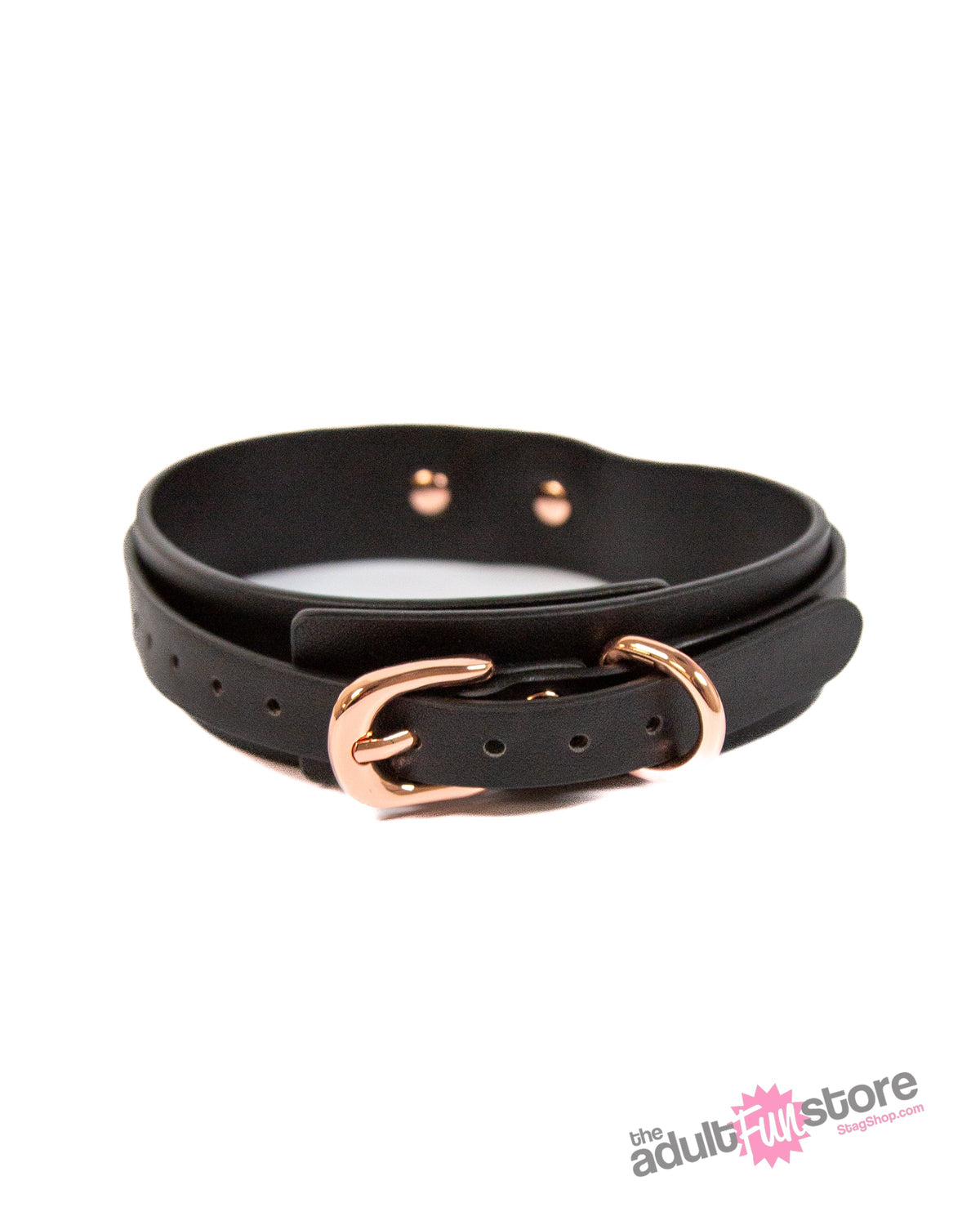 NS Novelties - Bondage Couture - Collar and Leash - Black/Rose Gold BDSM - Tophatter Daily Deals