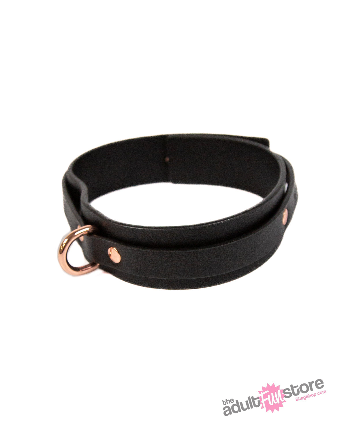 NS Novelties - Bondage Couture - Collar and Leash - Black/Rose Gold BDSM - Tophatter Daily Deals