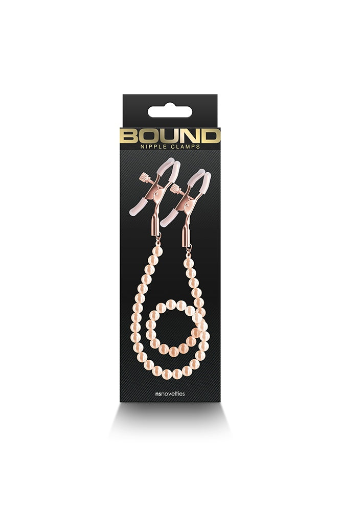 NS Novelties - Bound - Beaded Chain Nipple Clamps - Rose Gold BDSM - Tophatter Daily Deals