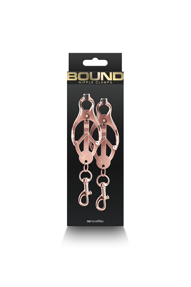 NS Novelties - Bound - Butterfly Nipple Clamps with Clasps - Rose Gold BDSM - Tophatter Daily Deals