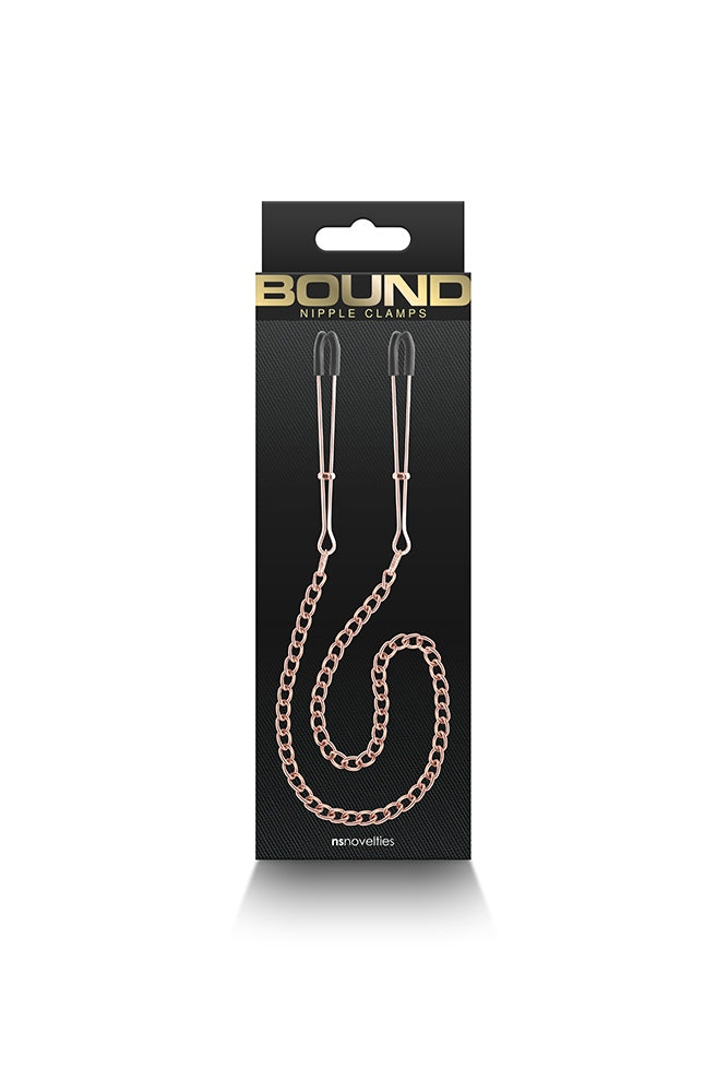 NS Novelties - Bound - Thin Chain Tweezer Nipple Clamps - Rose Gold BDSM - Tophatter Daily Deals