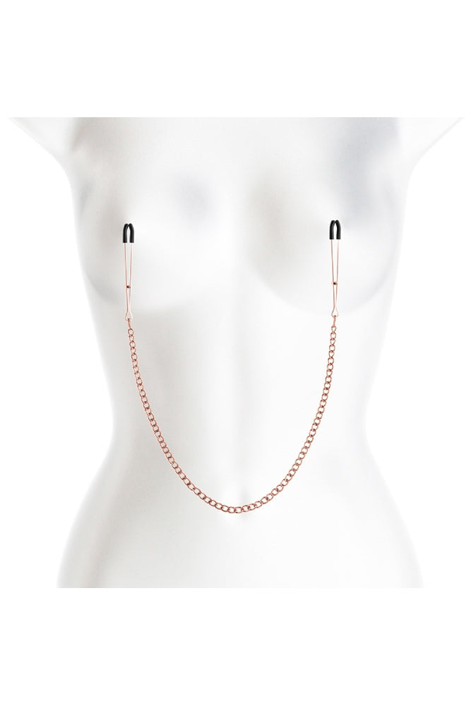 NS Novelties - Bound - Thin Chain Tweezer Nipple Clamps - Rose Gold BDSM - Tophatter Daily Deals