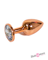 NS Novelties - Rear Assets - Aluminum Butt Plug - Rose Gold/Clear - 2.75 Inch Sex Toy - Tophatter Daily Deals