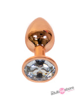 NS Novelties - Rear Assets - Aluminum Butt Plug - Rose Gold/Clear - 2.75 Inch Sex Toy - Tophatter Daily Deals